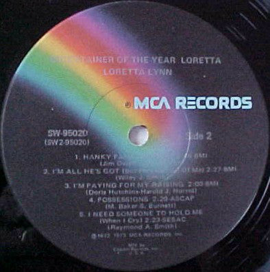 Loretta Lynn : Entertainer Of The Year - Loretta (LP, Album, Club, Jac)
