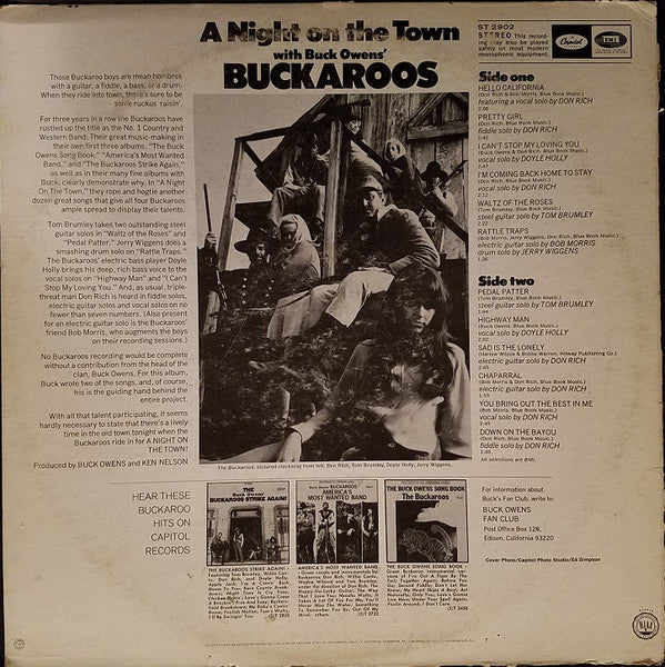 Buck Owens' Buckaroos : A Night On The Town (LP, Album, Scr)