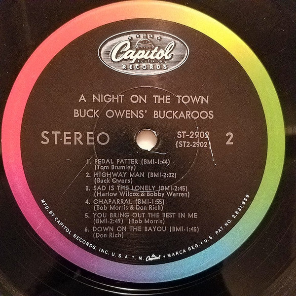Buck Owens' Buckaroos : A Night On The Town (LP, Album, Scr)