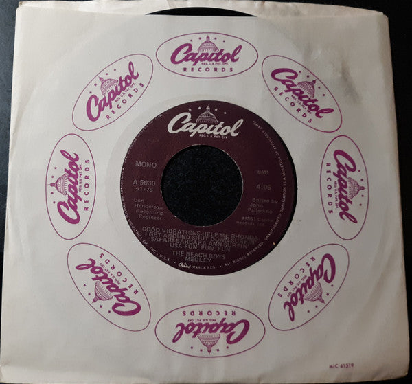 The Beach Boys : The Beach Boys Medley (7", Single, Mono)
