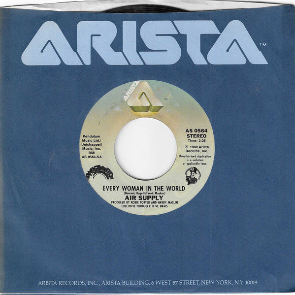 Air Supply : Every Woman In The World (7", Single, RE, Styrene, Te)