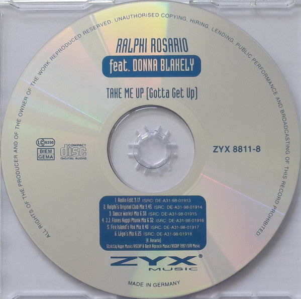 Ralphi Rosario Featuring Donna Blakely : Take Me Up (Gotta Get Up) (CD, Maxi)