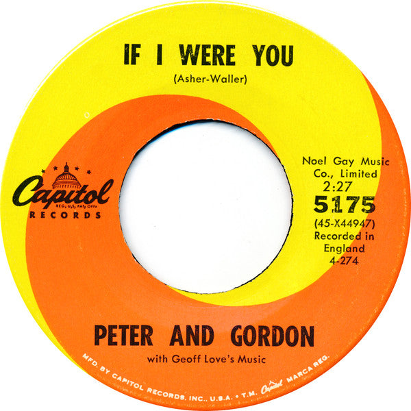 Peter & Gordon : A World Without Love / If I Were You (7", Single, Scr)
