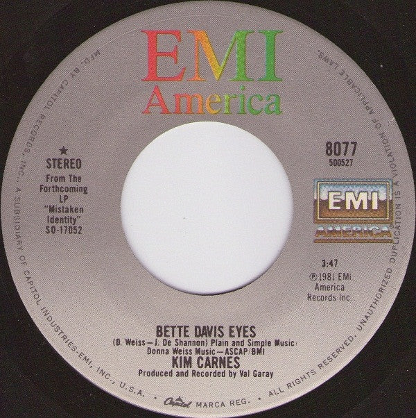 Kim Carnes : Bette Davis Eyes (7", Single, Jac)