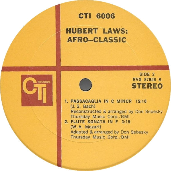 Hubert Laws : Afro-Classic (LP, Album, Ter)