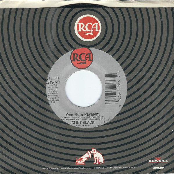 Clint Black : One More Payment (7", Single)