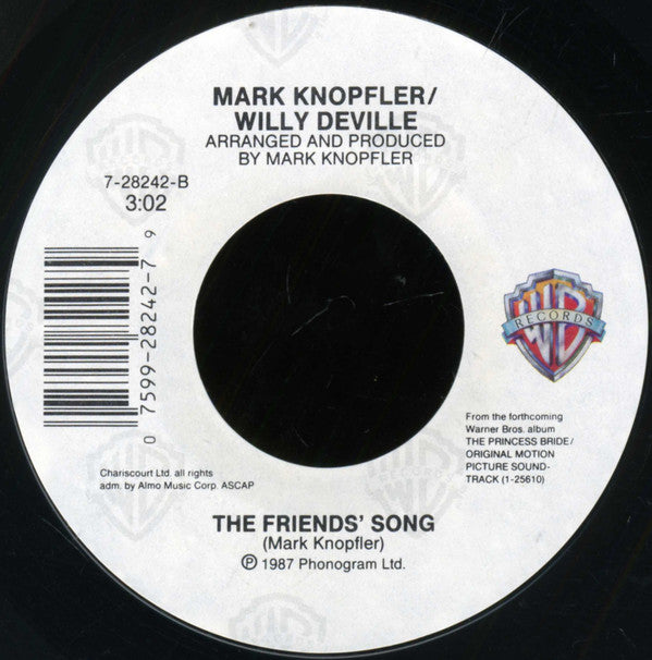 Mark Knopfler ♦ Willy DeVille : Storybook Love (Theme From The Princess Bride) (7", Single)