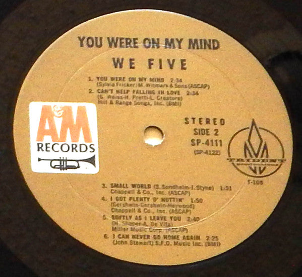 We Five : You Were On My Mind (LP, Album, Mon)