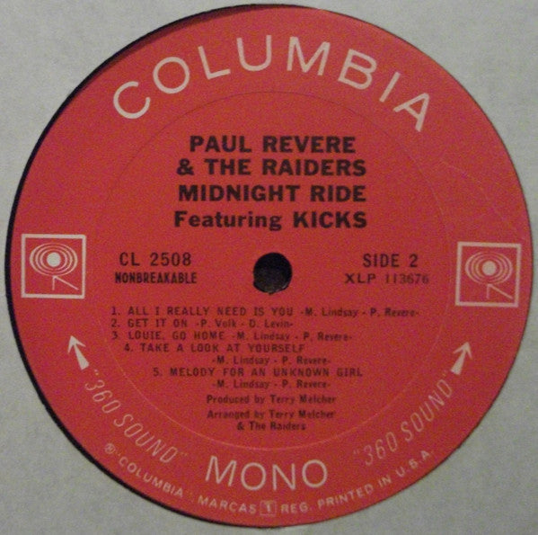 Paul Revere & The Raiders : Midnight Ride (LP, Album, Mono, San)