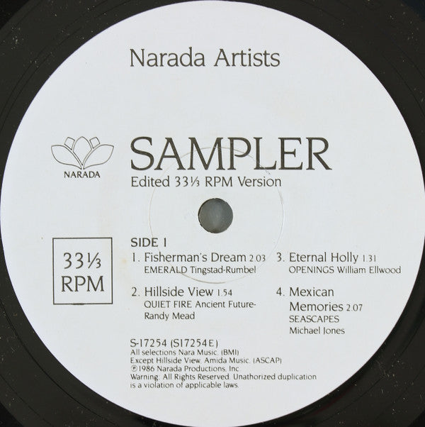 Narada Artists : Sampler (7", Promo, Smplr, Ele)