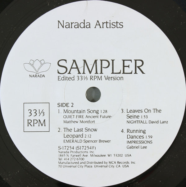 Narada Artists : Sampler (7", Promo, Smplr, Ele)