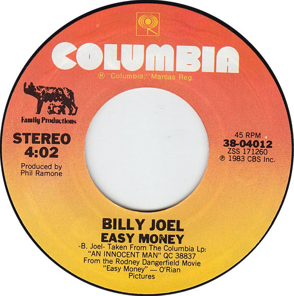 Billy Joel : Tell Her About It (7", Single, Styrene, Pit)