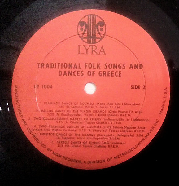 Various : Traditional Folk Songs And Dances Of Greece (LP, Album, Mono)