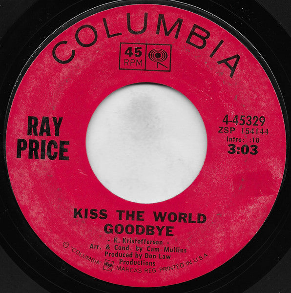 Ray Price : I Won't Mention It Again (7", Single, Ter)