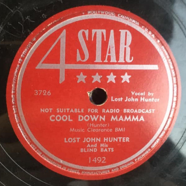 Lost John Hunter And The Blind Bats* : Cool Down Mamma / Schoolboy (Shellac, 10")