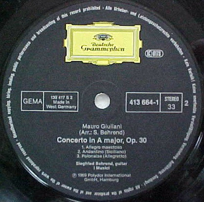 Vivaldi* • Carulli* • Giuliani* ; Siegfried Behrend • I Musici : Italian Guitar Concertos (LP, RE)