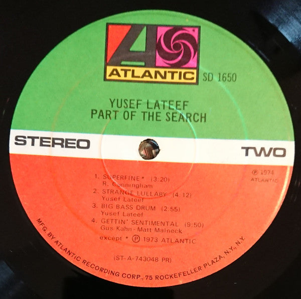 Yusef Lateef : Part Of The Search (LP, Album, Pre)