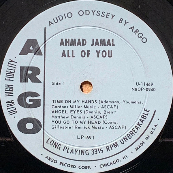 Ahmad Jamal : All Of You (LP, Album, Mono, RCA)