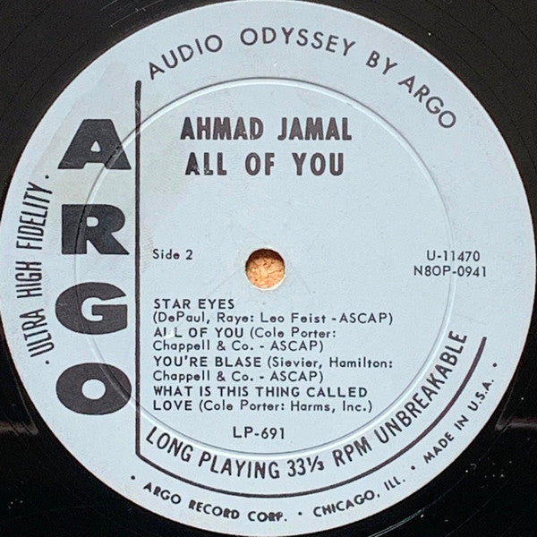 Ahmad Jamal : All Of You (LP, Album, Mono, RCA)