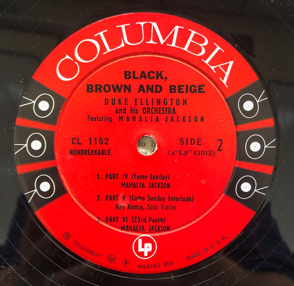 Duke Ellington And His Orchestra Featuring Mahalia Jackson : Black, Brown And Beige (LP, Album, Mono)