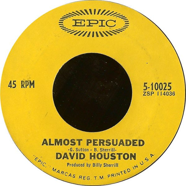 David Houston : Almost Persuaded / We Got Love (7", Single)