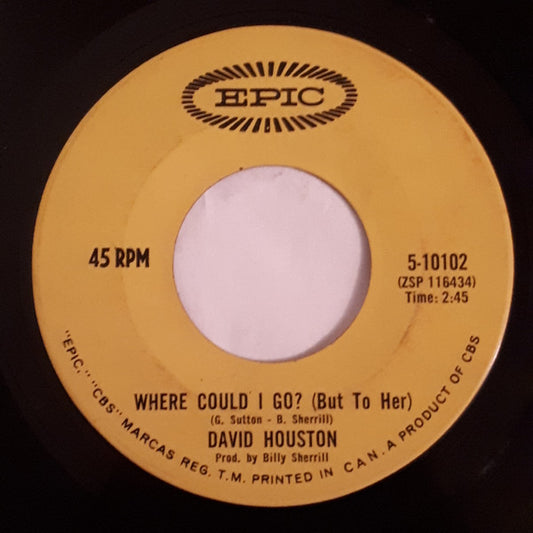 David Houston : Where Could I Go? (But To Her) (7", Single)