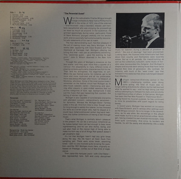 Gerry Mulligan, Chet Baker : Mulligan / Baker (2xLP, Comp, Mono, RE, RM, Gat)
