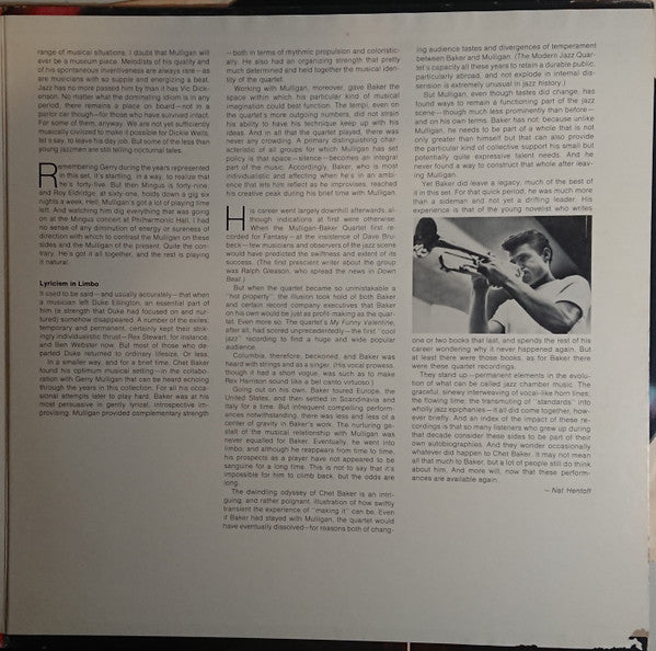 Gerry Mulligan, Chet Baker : Mulligan / Baker (2xLP, Comp, Mono, RE, RM, Gat)