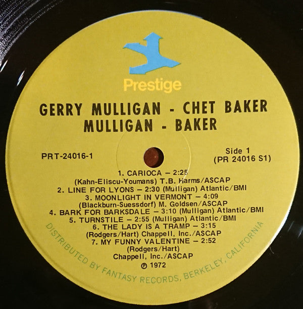 Gerry Mulligan, Chet Baker : Mulligan / Baker (2xLP, Comp, Mono, RE, RM, Gat)