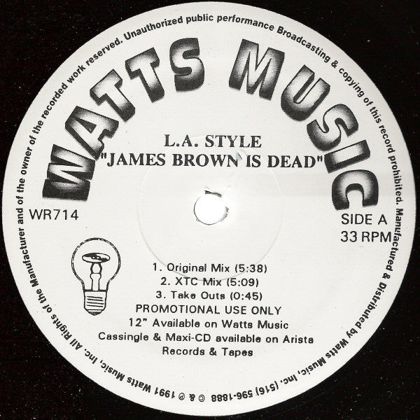 L.A. Style : James Brown Is Dead (12", Promo)