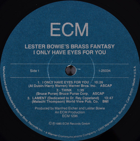 Lester Bowie's Brass Fantasy : I Only Have Eyes For You (LP, Album)