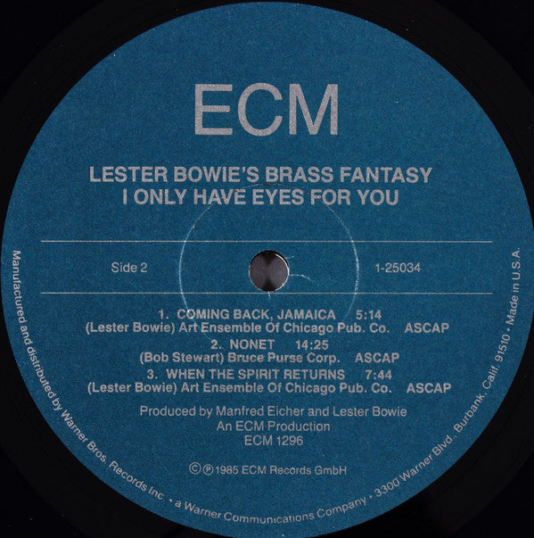 Lester Bowie's Brass Fantasy : I Only Have Eyes For You (LP, Album)