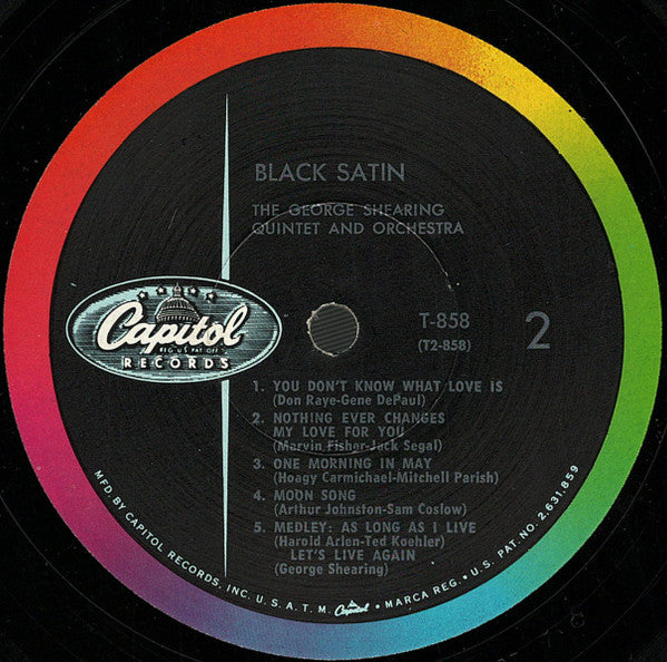 The George Shearing Quintet And Orchestra* : Black Satin (LP, Album, Mono, RP, Scr)