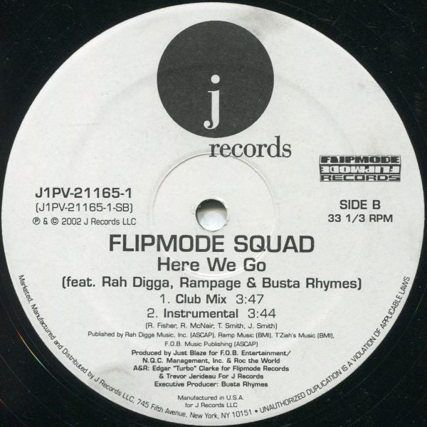 Flipmode Squad Feat. Rah Digga, Rampage (2) & Busta Rhymes : Here We Go (12")