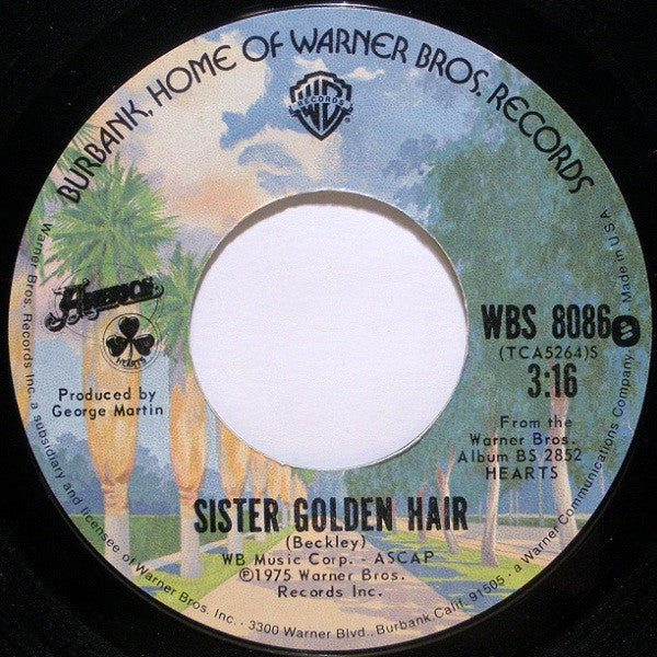 America (2) : Sister Golden Hair (7", Single, RP, Styrene, Ter)