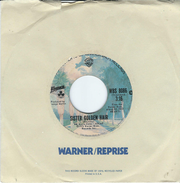 America (2) : Sister Golden Hair (7", Single, RP, Styrene, Ter)