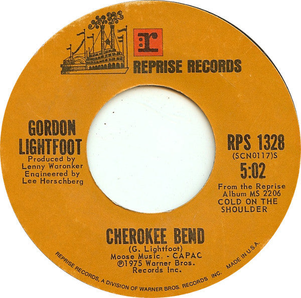 Gordon Lightfoot : Rainy Day People / Cherokee Bend (7", Single, Styrene, Ter)