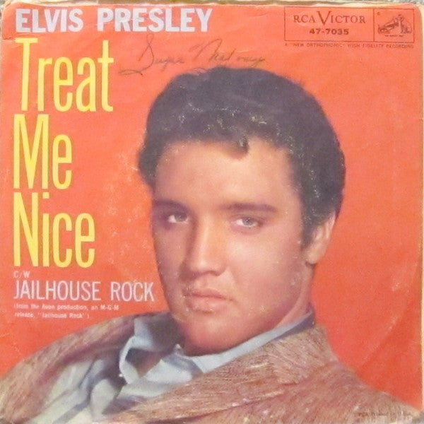 Elvis Presley : Jailhouse Rock / Treat Me Nice (7", Single, Roc)