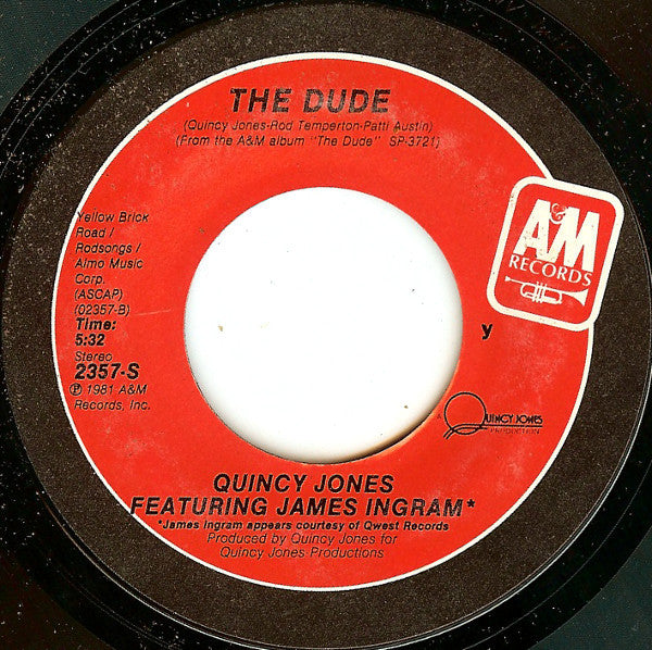 Quincy Jones Featuring James Ingram : Just Once / The Dude (7", Single, Ter)