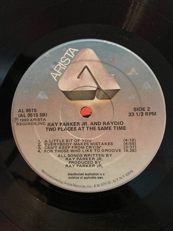 Raydio : Two Places At The Same Time (LP, Album, Hub)