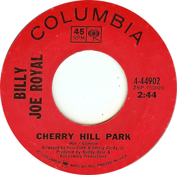 Billy Joe Royal : Cherry Hill Park (7", Single, Pit)