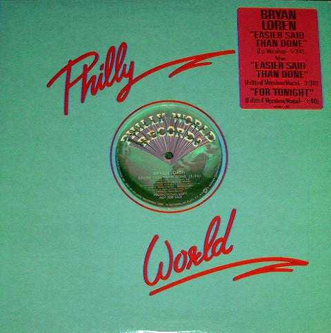 Bryan Loren : Easier Said Than Done (12", Promo)