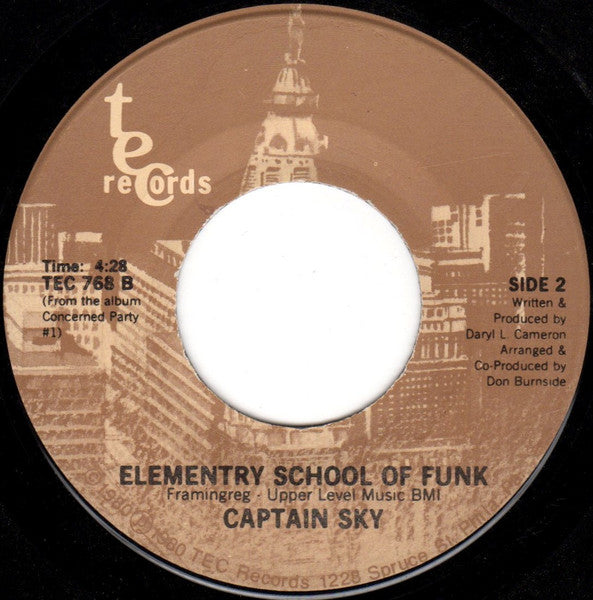 Captain Sky : Sir Jam A Lot / Elementry School Of Funk (7", Single, PRC)