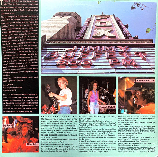 Jimmy Buffett : "You Had To Be There" - Recorded Live (2xLP, RE)