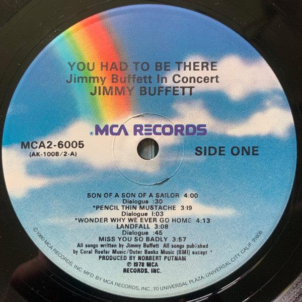 Jimmy Buffett : "You Had To Be There" - Recorded Live (2xLP, RE)