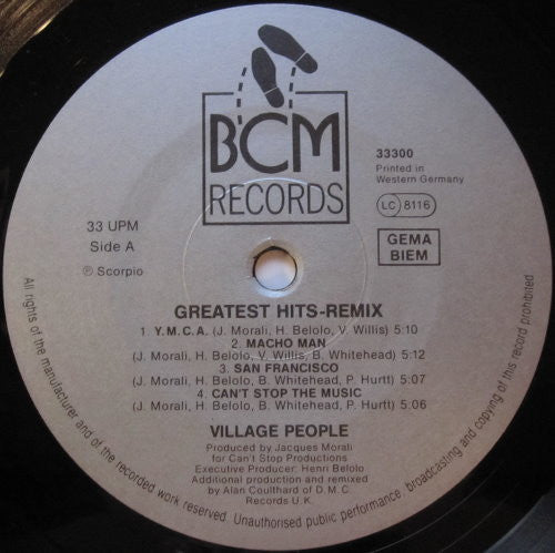 Village People : Greatest Hits - Remix (LP, Comp)