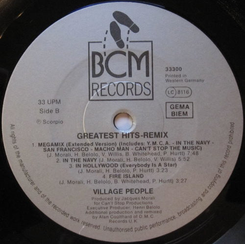Village People : Greatest Hits - Remix (LP, Comp)