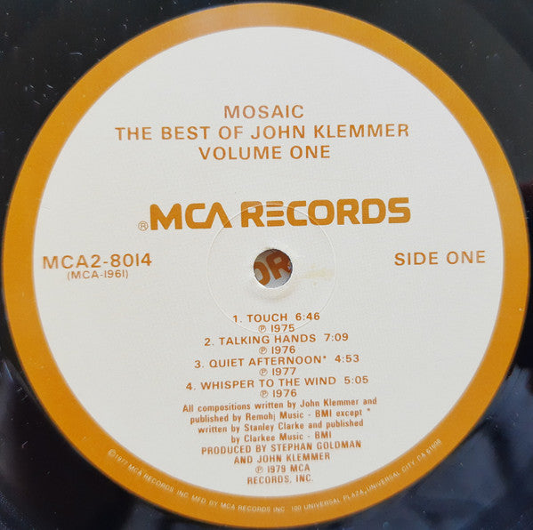 John Klemmer : Mosaic - The Best Of John Klemmer Volume One (2xLP, Comp, Glo)