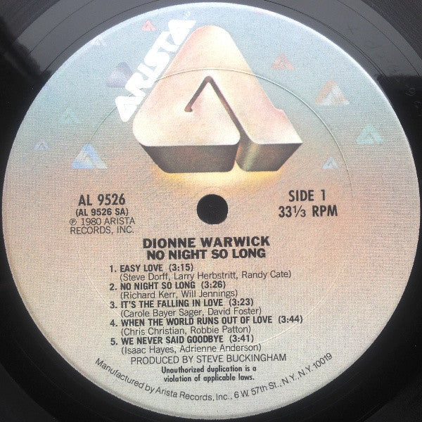 Dionne Warwick : No Night So Long (LP, Album, San)