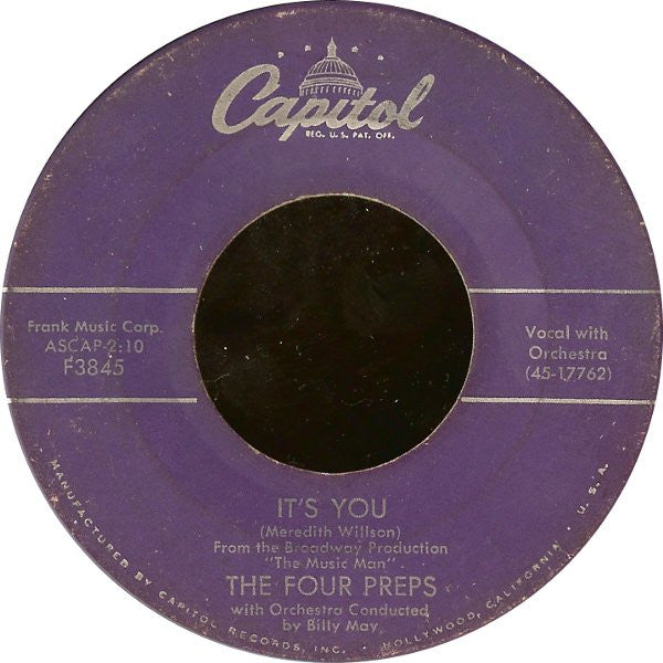 The Four Preps : 26 Miles (Santa Catalina) / It's You (7", Scr)